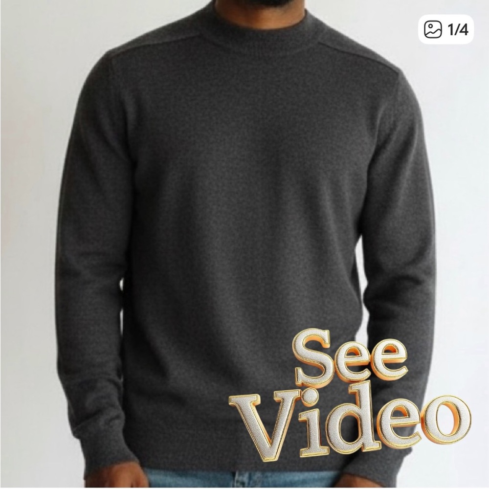 100 Percent Merino Wool DENVER HAYES 2XL Grey Mock Turtleneck. See video